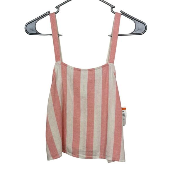 Abound Pink & White Striped Sleeveless Crop Top XS - Picture 1 of 7